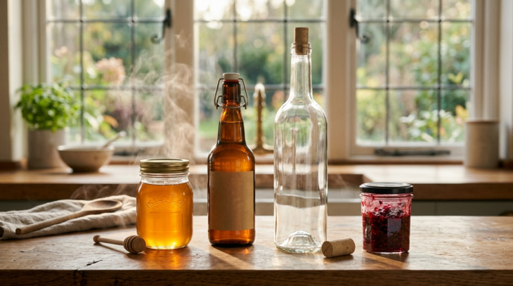 Comment stériliser correctement les bouteilles et bocaux en verre : le guide complet pour les conserves, le vin, la bière, le cidre, l’hydromel et le miel