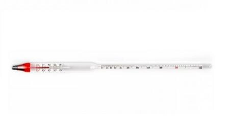 Alcoholmeter with thermometer