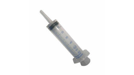 Jeringa mediana de plástico de 50 ml con punta
