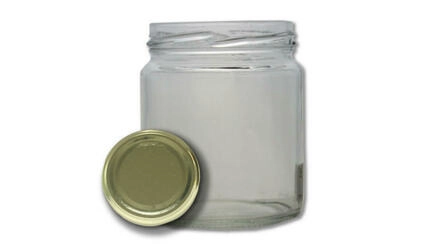 Pack de 12 Frascos de Vidro B250 ml c/ tampa TO66 OURO