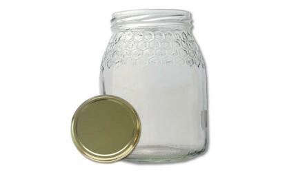 Pack de 12 Frascos de Vidro Mel Favo 1 Kg c/ tampa TO77 OURO